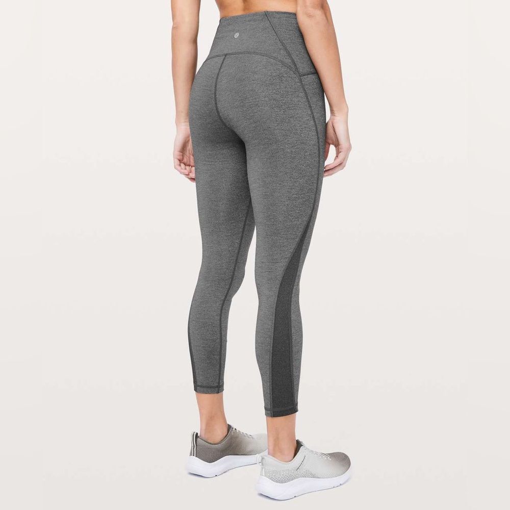 Lululemon Train Times 7/8 Pant 25" Heathered Black Leggings Size 10 - Picture 1 of 6